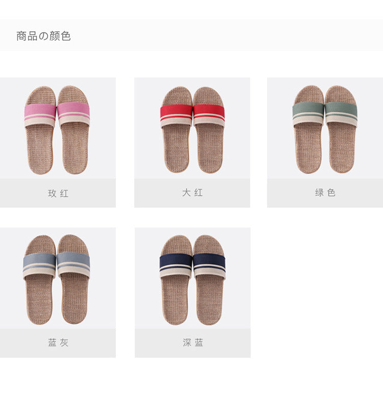 36-45 Plus Size Women'S Slippers Flat Sandals Linen Lightweight Casual Summer Slippers Women