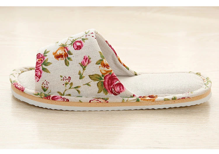 Women Home Slippers Indoor Floor Soft Couple Linen Slipper Spring Autumn Lightweight Unisex Bedroom Shoes Ladies Flax Flip Flops