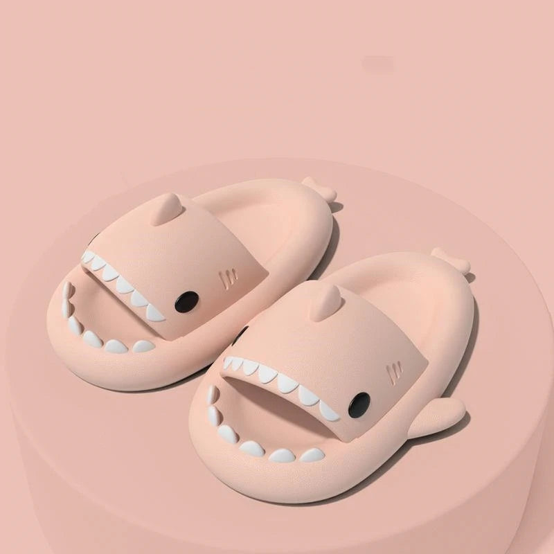 Summer Funny Shark Slippers Women Indoor Bathroom Non-slip Shark Slide Men Outdoor EVA Flip Flops Children Cartoon Funny Sandals