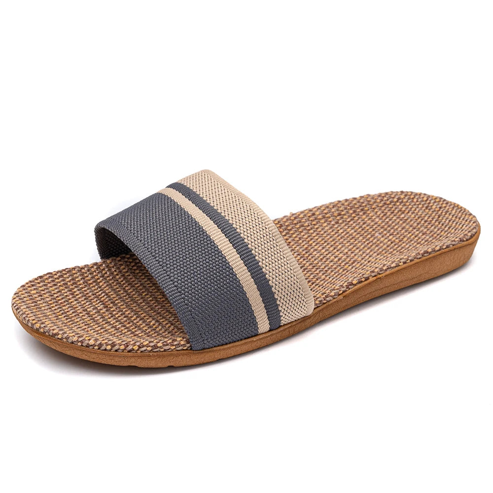 36-45 Plus Size Women'S Slippers Flat Sandals Linen Lightweight Casual Summer Slippers Women