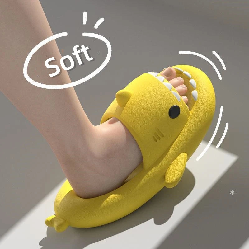 Summer Funny Shark Slippers Women Indoor Bathroom Non-slip Shark Slide Men Outdoor EVA Flip Flops Children Cartoon Funny Sandals