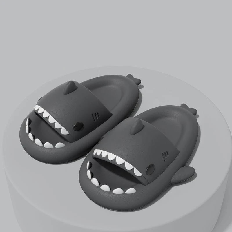 Summer Funny Shark Slippers Women Indoor Bathroom Non-slip Shark Slide Men Outdoor EVA Flip Flops Children Cartoon Funny Sandals